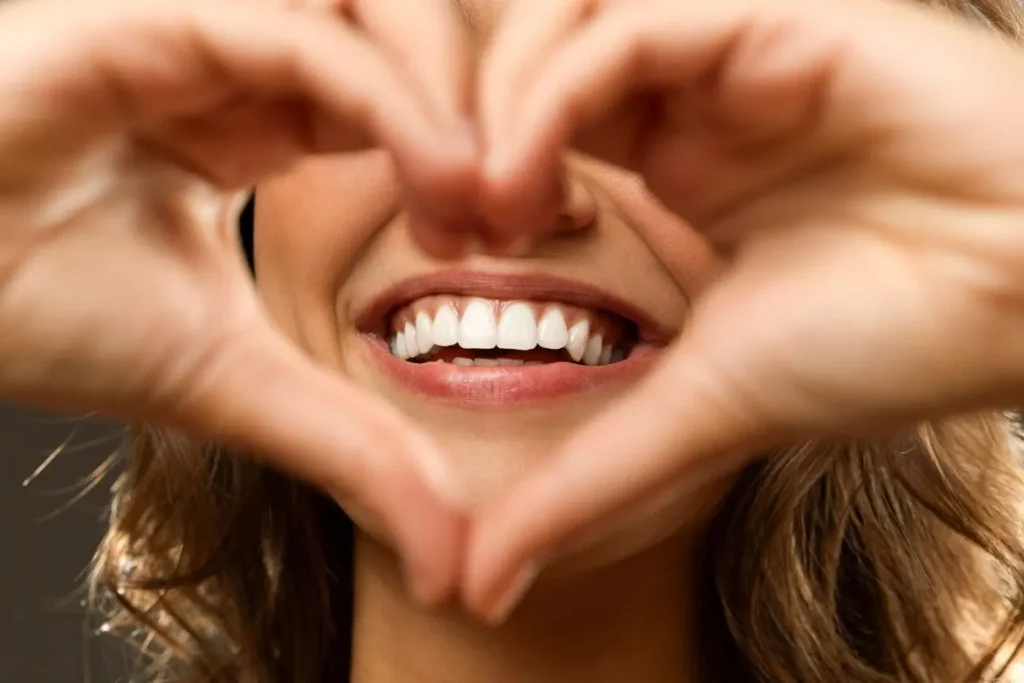 Heart around smile