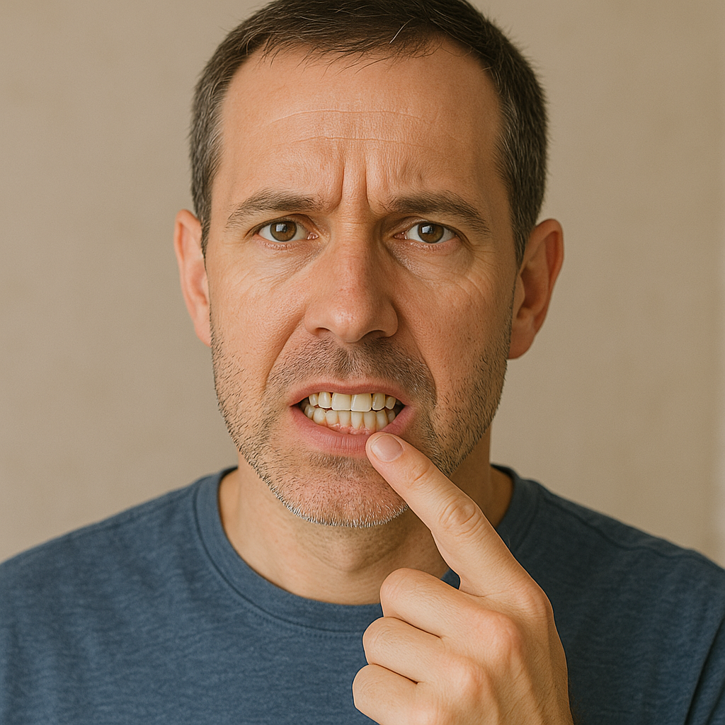 Man with Recedes Gums causing sensitive teeth