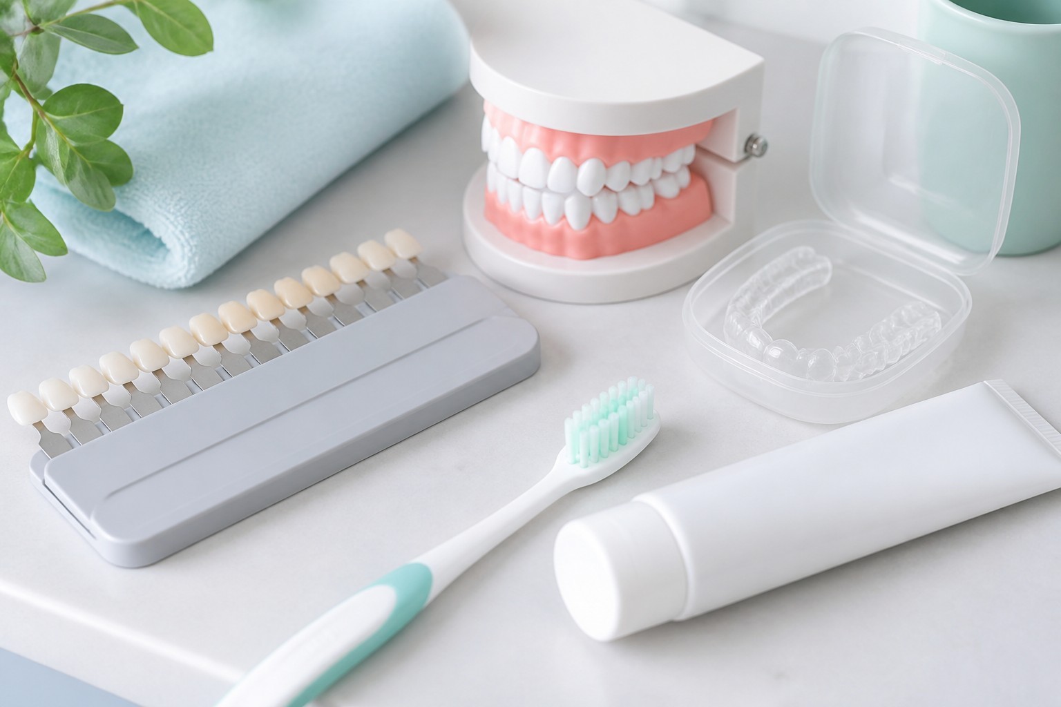 Tooth whitening sensitivity aftercare with fluoride toothpaste